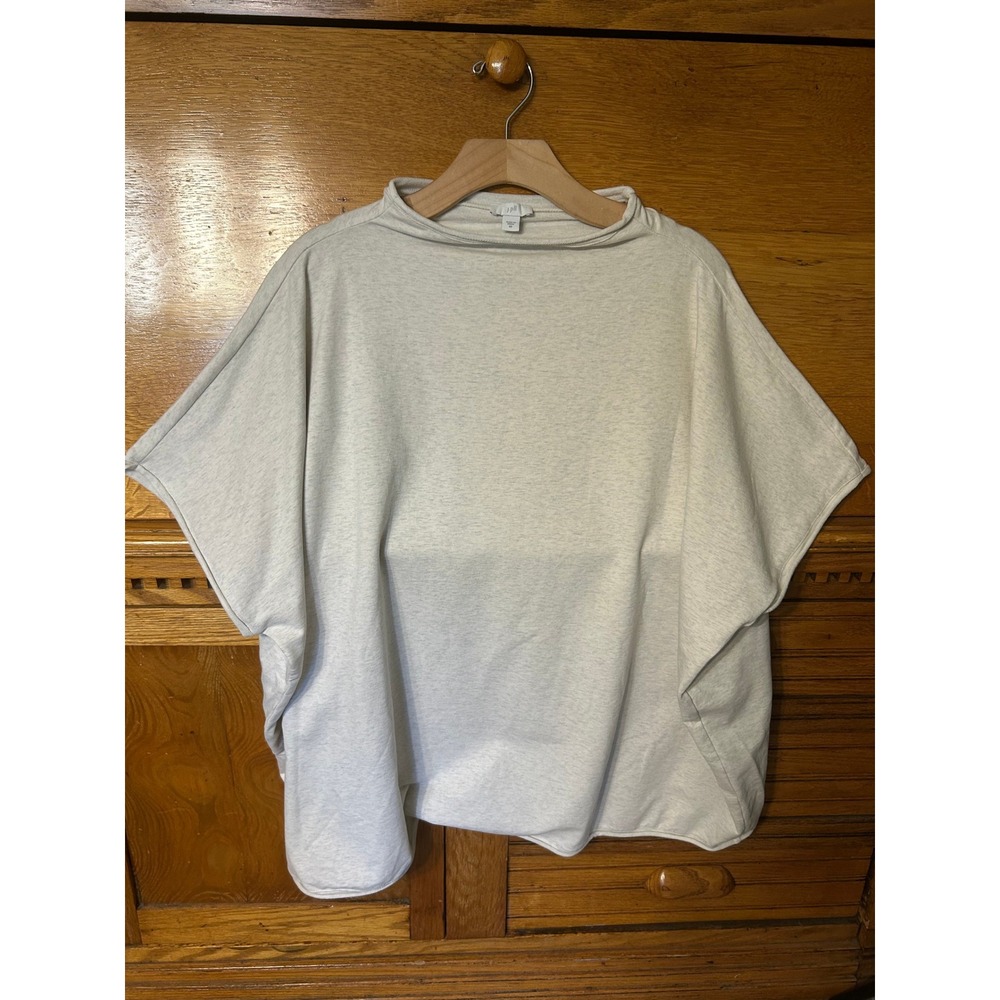 J. Jill Quiet Luxury Pearl White Heather Mock Neck Oversized Sweatshirt 2X NWT